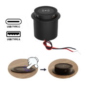 POWERTECH ασύρματος φορτιστής PTL-025 με USB & USB-C θύρες, 15W/30W, μαύρος 5
