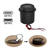 POWERTECH ασύρματος φορτιστής PTL-025 με USB & USB-C θύρες, 15W/30W, μαύρος 5