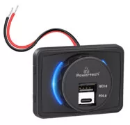 POWERTECH πρίζα USB για σκάφη & οχήματα PTL-027, USB & USB-C