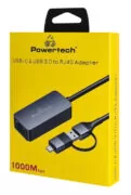 POWERTECH αντάπτορας δικτύου PTR-0149, USB & USB-C, 1000 Mbps, γκρι 5 POWERTECH αντάπτορας δικτύου PTR-0149, USB & USB-C, 1000 Mbps, γκρι 2
