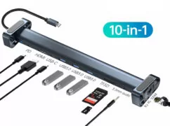 POWERTECH docking station PTR-0152, 10 θυρών, βάση laptop, USB-C, γκρι 3