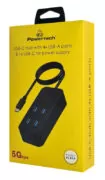 POWERTECH USB 3.2 hub PTR-0156 4x θυρών, 5Gbps, USB-C σύνδεση, 1m, μαύρο 2