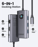 ORICO docking station PW11-6PR, 6 θυρών, USB-C σύνδεση, 100W PD 4K, γκρι 3