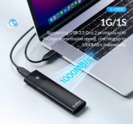 ORICO θήκη για Μ.2 NVMe SSD PWM2-G2-BK-EP, 10Gbps, έως 4TB, μαύρη 2