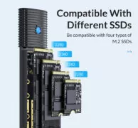 ORICO θήκη για Μ.2 NVMe SSD PWM2-G2-BK-EP, 10Gbps, έως 4TB, μαύρη 5