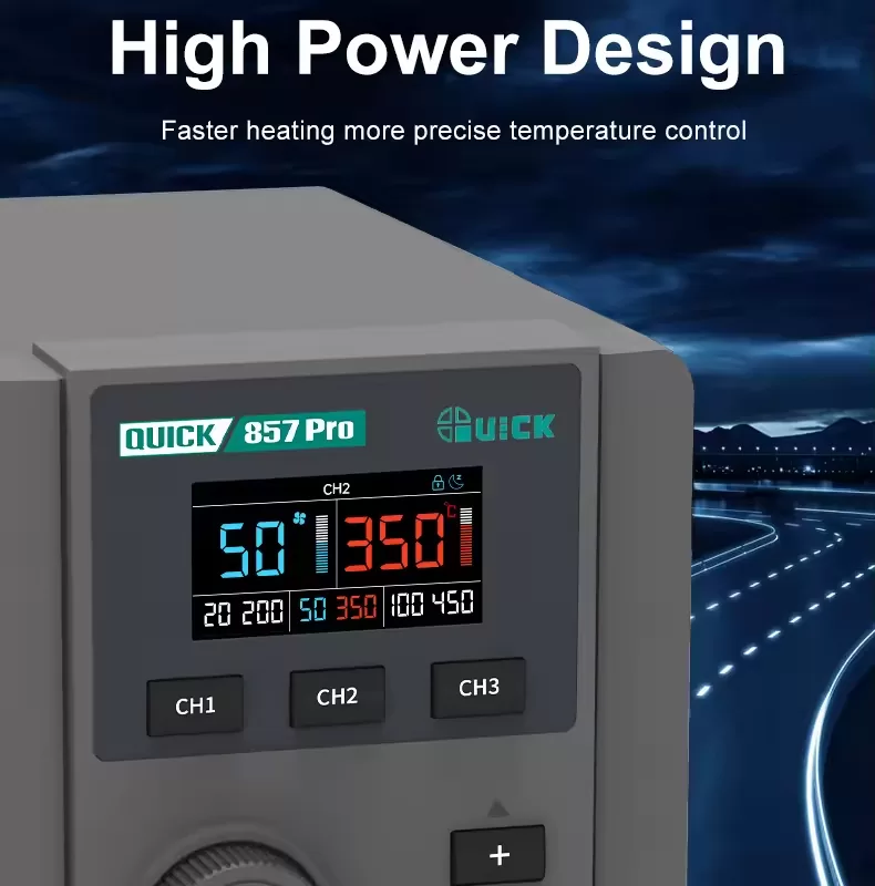 QUICK σταθμός θερμού αέρα QUICK857 Pro με air gun, 580W, 100-500 °C 4 QUICK σταθμός θερμού αέρα QUICK857 Pro με air gun, 580W, 100-500 °C - Image 2
