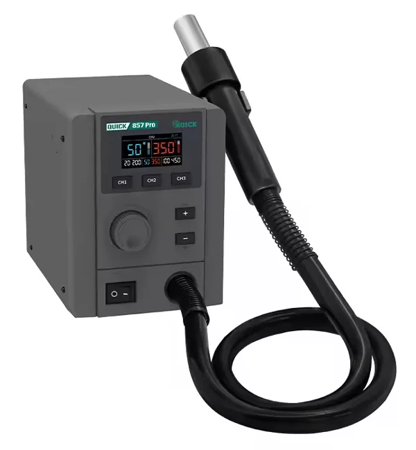 QUICK σταθμός θερμού αέρα QUICK857 Pro με air gun, 580W, 100-500 °C 3 QUICK σταθμός θερμού αέρα QUICK857 Pro με air gun, 580W, 100-500 °C
