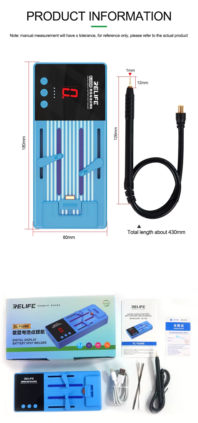 RELIFE ηλεκτροπόντα μπαταριών RL-936WE, 6 επίπεδα, 3200mAh 6 RELIFE ηλεκτροπόντα μπαταριών RL-936WE, 6 επίπεδα, 3200mAh - Image 4