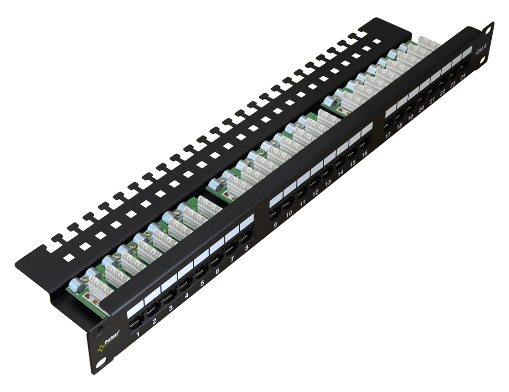 PULSAR patch panel RP-U24V6, 19"/1U, 24-port, UTP Cat 6 3 PULSAR patch panel RP-U24V6, 19"/1U, 24-port, UTP Cat 6