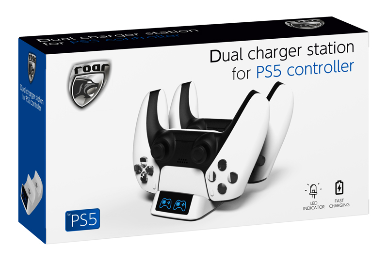 ROAR βάση φόρτισης gamepad RR-0019 για 2x PS5 DualSense, λευκή 6 ROAR βάση φόρτισης gamepad RR-0019 για 2x PS5 DualSense, λευκή - Image 4