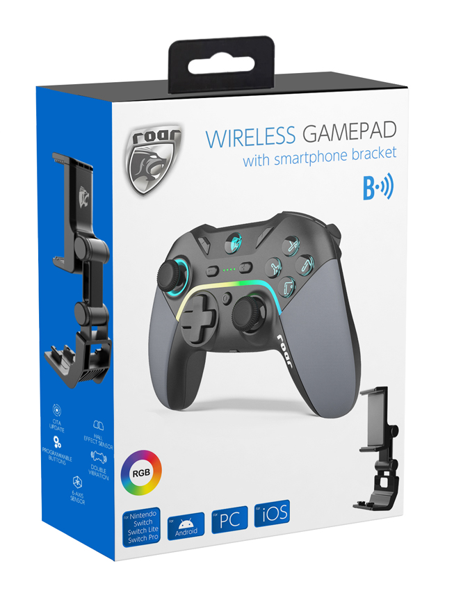 ROAR ασύρματο gamepad RR-0022, Switch/PC/iOS/Android, Bluetooth, μαύρο 10 ROAR ασύρματο gamepad RR-0022, Switch/PC/iOS/Android, Bluetooth, μαύρο - Image 8