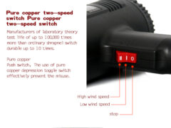 SUNSHINE πιστόλι θερμού αέρα RS-1800D, 2 ταχύτητες, LCD, 1800W, μαύρο 6