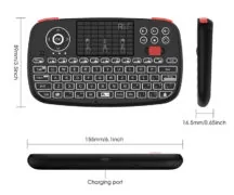RIITEK ασύρματο mini πληκτρολόγιο i4, backlit, Bluetooth & 2.4GHz, μαύρο 5