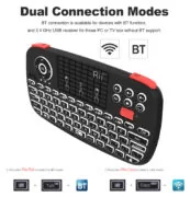 RIITEK ασύρματο mini πληκτρολόγιο i4, backlit, Bluetooth & 2.4GHz, μαύρο 7