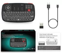 RIITEK ασύρματο mini πληκτρολόγιο i4, backlit, Bluetooth & 2.4GHz, μαύρο 8