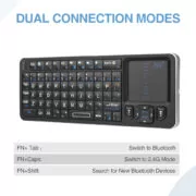 RIITEK ασύρματο mini πληκτρολόγιο K06, backlit, Bluetooth/2.4GHz, μαύρο 5