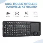 RIITEK ασύρματο mini πληκτρολόγιο K06, backlit, Bluetooth/2.4GHz, μαύρο 6