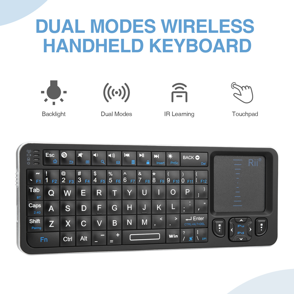 RIITEK ασύρματο mini πληκτρολόγιο K06, backlit, Bluetooth/2.4GHz, μαύρο 8 RIITEK ασύρματο mini πληκτρολόγιο K06, backlit, Bluetooth/2.4GHz, μαύρο - Image 6