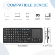 RIITEK ασύρματο mini πληκτρολόγιο K06, backlit, Bluetooth/2.4GHz, μαύρο 7