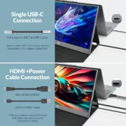 RIITEK φορητή οθόνη RS100, IPS, 15.6" 1920x1080, HDR, mini HDMI/USB-C, με ηχεία 4
