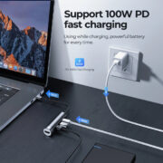 JOYROOM docking station S-H113-DG, 4 θυρών, USB-C, 100W PD, 4K, γκρι 4