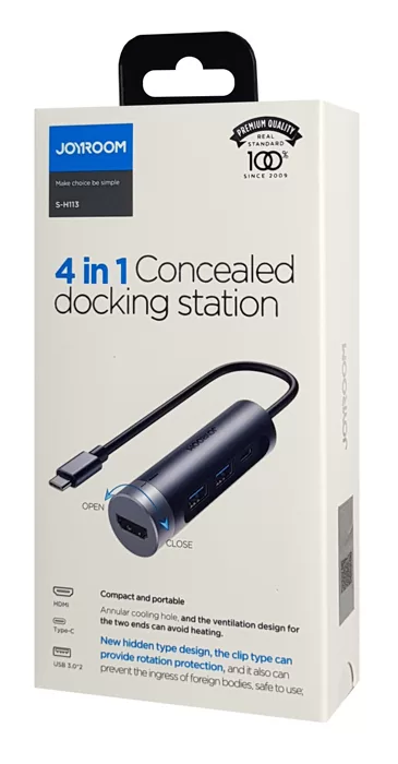 JOYROOM docking station S-H113-DG, 4 θυρών, USB-C, 100W PD, 4K, γκρι 7 JOYROOM docking station S-H113-DG, 4 θυρών, USB-C, 100W PD, 4K, γκρι - Image 5