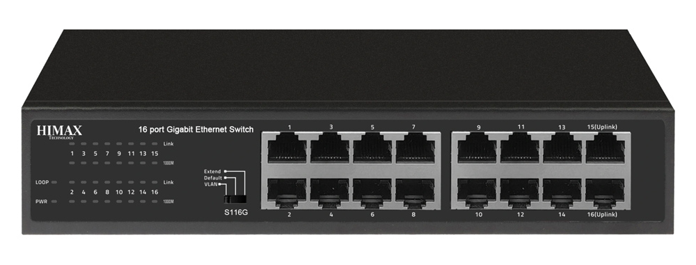 HIMAX switch S116G, 16x Ethernet θύρες, έως 1000Mbps 3 HIMAX switch S116G, 16x Ethernet θύρες, έως 1000Mbps