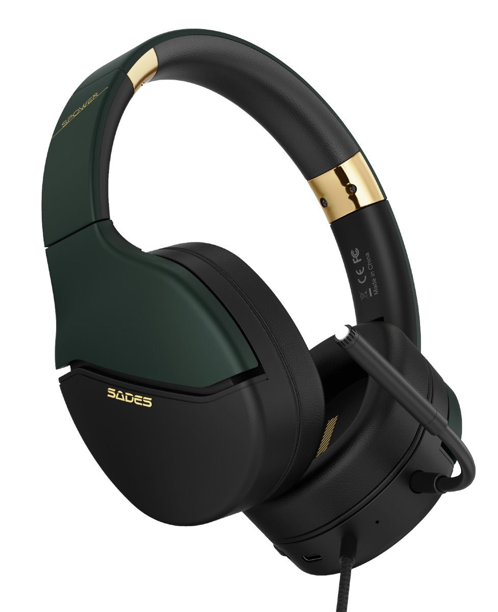 SADES gaming headset SPOWER, 3.5mm σύνδεση, 40mm, multi-platform, μαύρο/πράσινο 7 SADES gaming headset SPOWER, 3.5mm σύνδεση, 40mm, multi-platform, μαύρο/πράσινο - Image 5