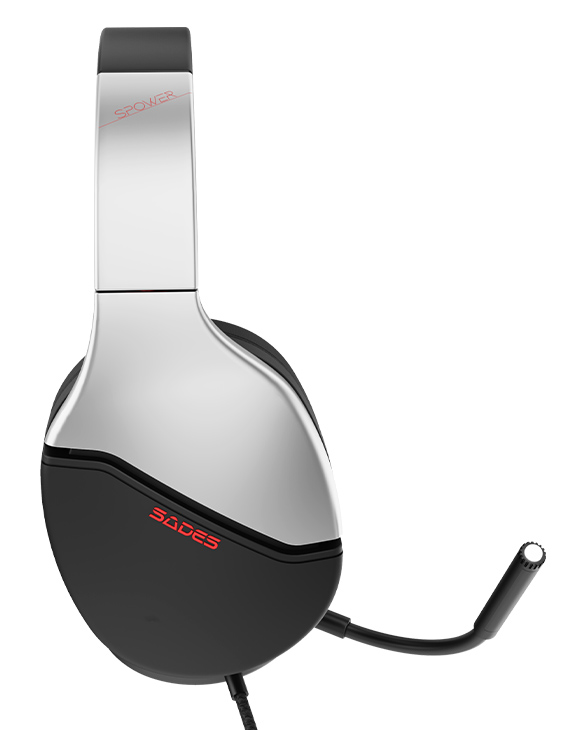 SADES gaming headset SPOWER, 3.5mm σύνδεση, 40mm, multi-platform, ασημί 4 SADES gaming headset SPOWER, 3.5mm σύνδεση, 40mm, multi-platform, ασημί - Image 2