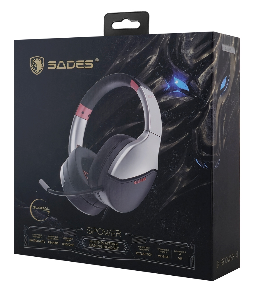 SADES gaming headset SPOWER, 3.5mm σύνδεση, 40mm, multi-platform, ασημί 8 SADES gaming headset SPOWER, 3.5mm σύνδεση, 40mm, multi-platform, ασημί - Image 6