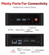 BEELINK mini PC SER5 Pro, AMD 5625U, 16GB, 500GB M.2, Windows 11 Pro 8