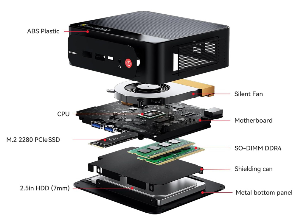 BEELINK mini PC SER5 Pro, AMD 5625U, 16GB, 500GB M.2, Windows 11 Pro 12 BEELINK mini PC SER5 Pro, AMD 5625U, 16GB, 500GB M.2, Windows 11 Pro - Image 10