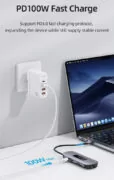 USAMS docking station US-SJ643, 8 θυρών, USB-C, 4K, 100W PD, LAN, γκρι 14 USAMS docking station US-SJ643, 8 θυρών, USB-C, 4K, 100W PD, LAN, γκρι 4