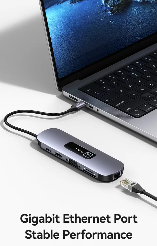 USAMS docking station US-SJ643, 8 θυρών, USB-C, 4K, 100W PD, LAN, γκρι 7 USAMS docking station US-SJ643, 8 θυρών, USB-C, 4K, 100W PD, LAN, γκρι - Image 5