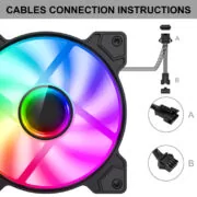 POWERTECH ανεμιστήρας για PC SP-PT-1309-2, slave, ARGB LED, 120mm, 1200RPM 3