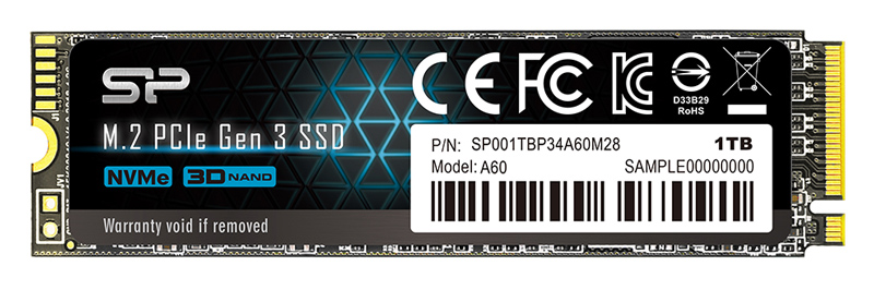 SILICON POWER SSD PCIe Gen3x4 P34A60 M.2 2280, 1TB, 2.200-1.600MB/s 3 SILICON POWER SSD PCIe Gen3x4 P34A60 M.2 2280, 1TB, 2.200-1.600MB/s