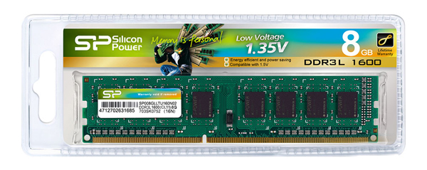 SILICON POWER μνήμη DDR3L UDIMM SP008GLLTU160N02, 8GB, 1600MHz, CL11 4 SILICON POWER μνήμη DDR3L UDIMM SP008GLLTU160N02, 8GB, 1600MHz, CL11 - Image 2