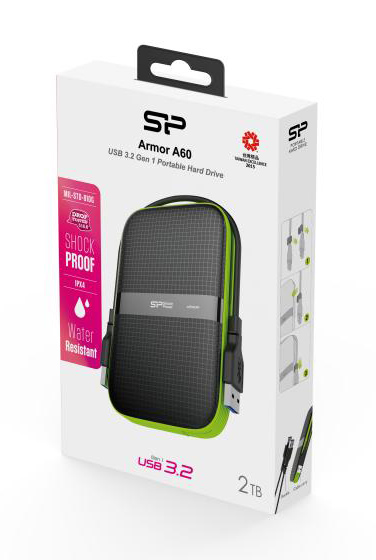 SILICON POWER εξωτερικός HDD Armor A60, 2TB, USB 3.2, πράσινος 6 SILICON POWER εξωτερικός HDD Armor A60, 2TB, USB 3.2, πράσινος - Image 4