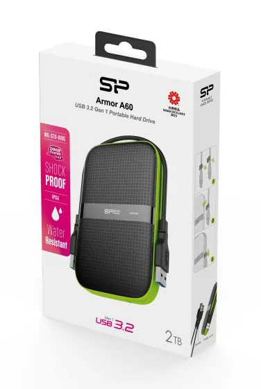 SILICON POWER εξωτερικός HDD Armor A60, 2TB, USB 3.2, πράσινος 6 SILICON POWER εξωτερικός HDD Armor A60, 2TB, USB 3.2, πράσινος - Image 4