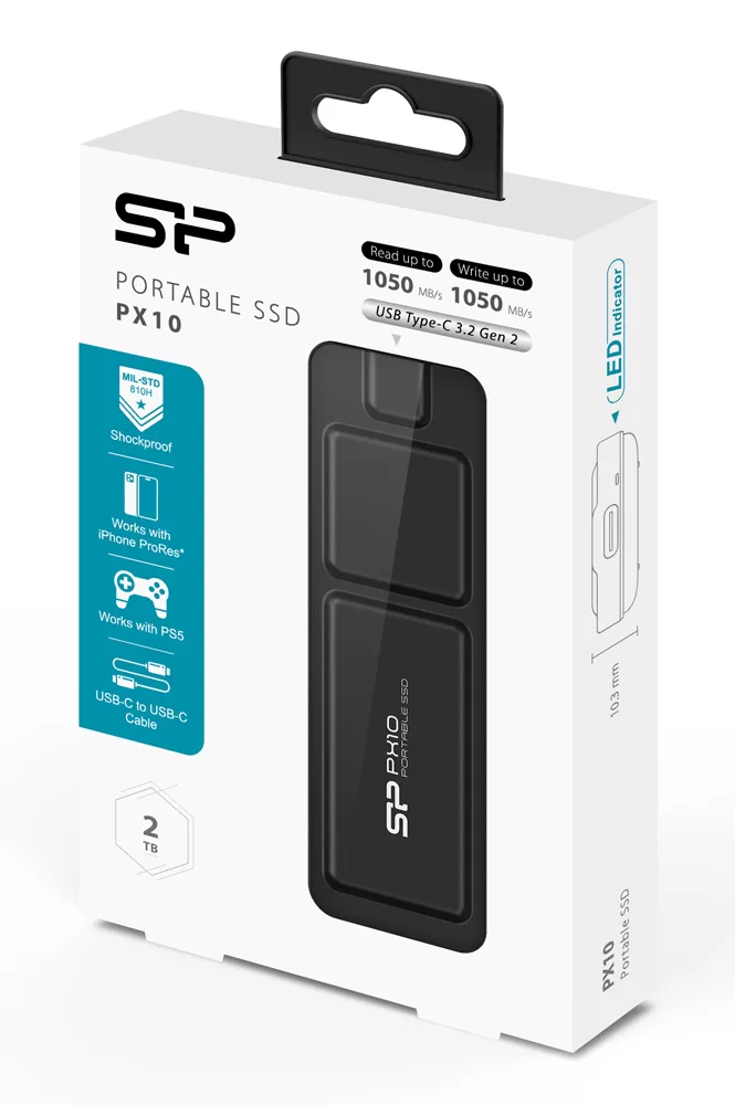 SILICON POWER εξωτερικός SSD PX10, 2TB, USB 3.2, 1050-1050MB/s, μαύρος 8 SILICON POWER εξωτερικός SSD PX10, 2TB, USB 3.2, 1050-1050MB/s, μαύρος - Image 6