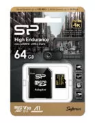 SILICON POWER κάρτα μνήμης microSDHC High Endurance, 64GB, Class 10 UHS-I U3 A1 V30 6