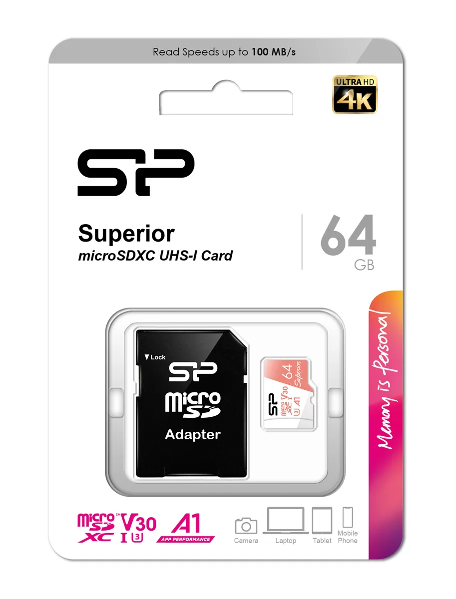 SILICON POWER κάρτα μνήμης microSDXC Superior, 64GB, C10 UHS-I U3 A1 V30 5 SILICON POWER κάρτα μνήμης microSDXC Superior, 64GB, C10 UHS-I U3 A1 V30 - Image 3