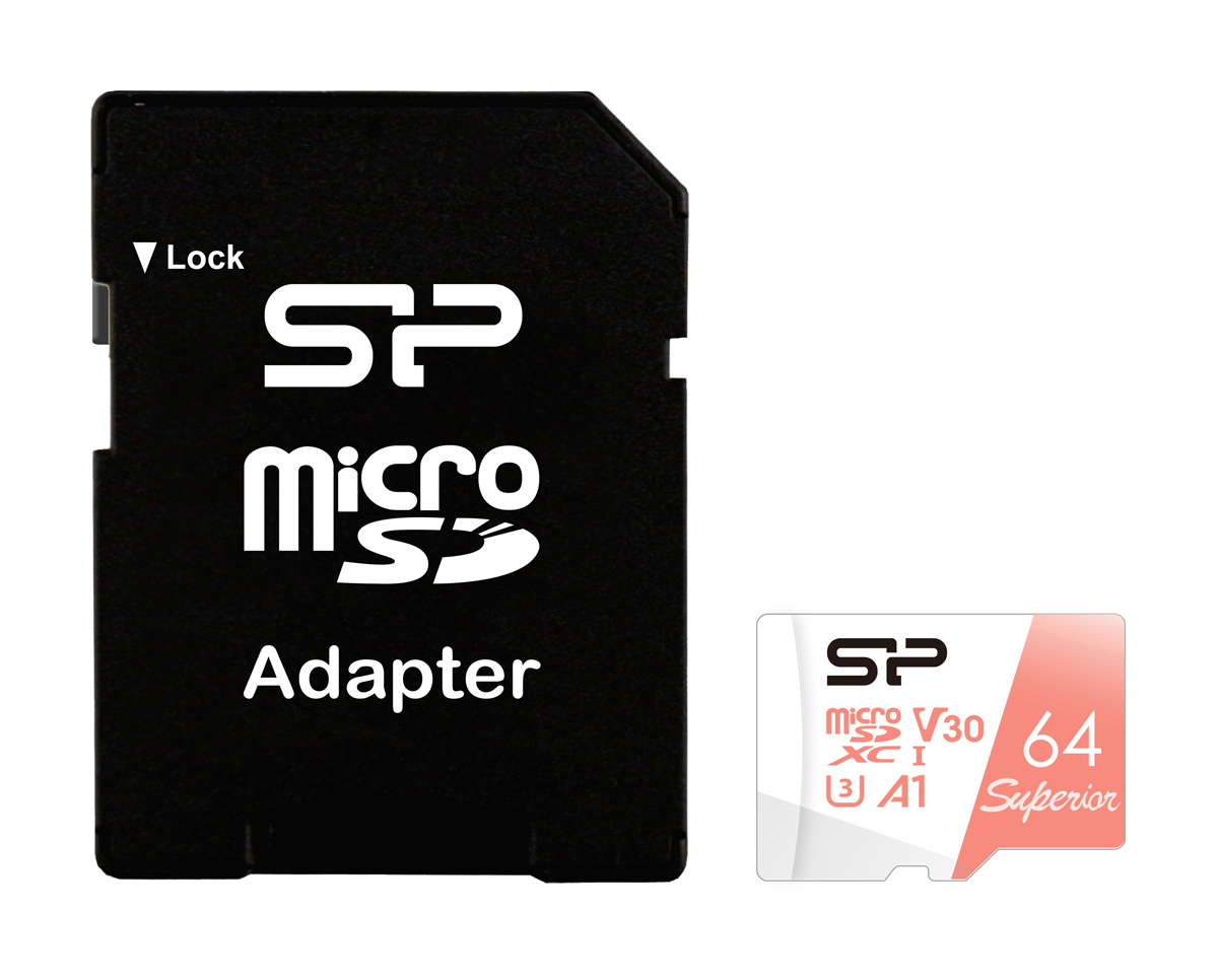 SILICON POWER κάρτα μνήμης microSDXC Superior, 64GB, C10 UHS-I U3 A1 V30 3 SILICON POWER κάρτα μνήμης microSDXC Superior, 64GB, C10 UHS-I U3 A1 V30