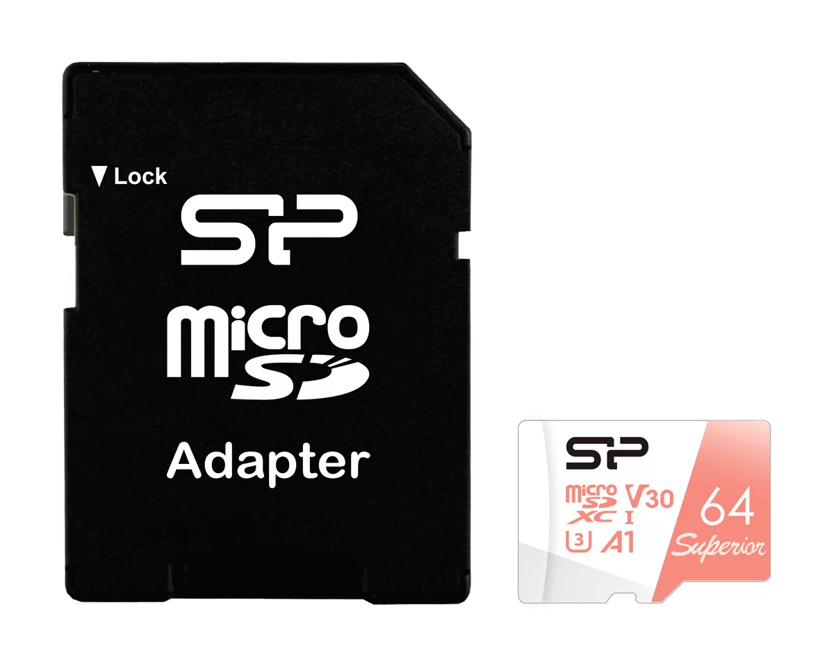SILICON POWER κάρτα μνήμης microSDXC Superior, 64GB, C10 UHS-I U3 A1 V30 3 SILICON POWER κάρτα μνήμης microSDXC Superior, 64GB, C10 UHS-I U3 A1 V30