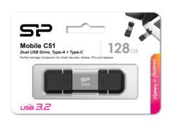 SILICON POWER USB Flash Drive C51, USB/USB-C, 128GB, 120MBps, ασημί 6