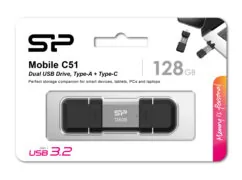 SILICON POWER USB Flash Drive C51, USB/USB-C, 128GB, 120MBps, ασημί 6
