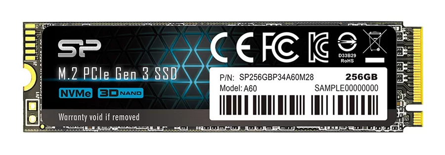 SILICON POWER SSD PCIe Gen3x4 P34A60 M.2 2280, 256GB, 2.200-1.600MB/s 3 SILICON POWER SSD PCIe Gen3x4 P34A60 M.2 2280, 256GB, 2.200-1.600MB/s