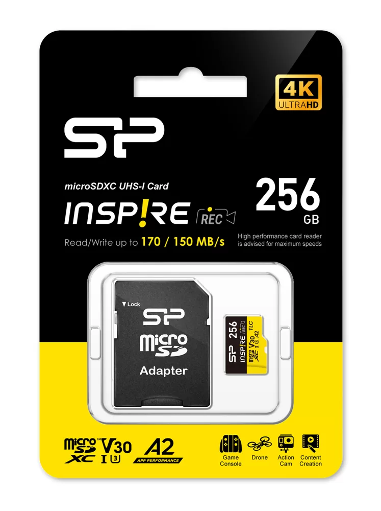 SILICON POWER κάρτα μνήμης microSDXC Inspire, 256GB, UHS-I U3 A1 V30 4 SILICON POWER κάρτα μνήμης microSDXC Inspire, 256GB, UHS-I U3 A1 V30 - Image 2
