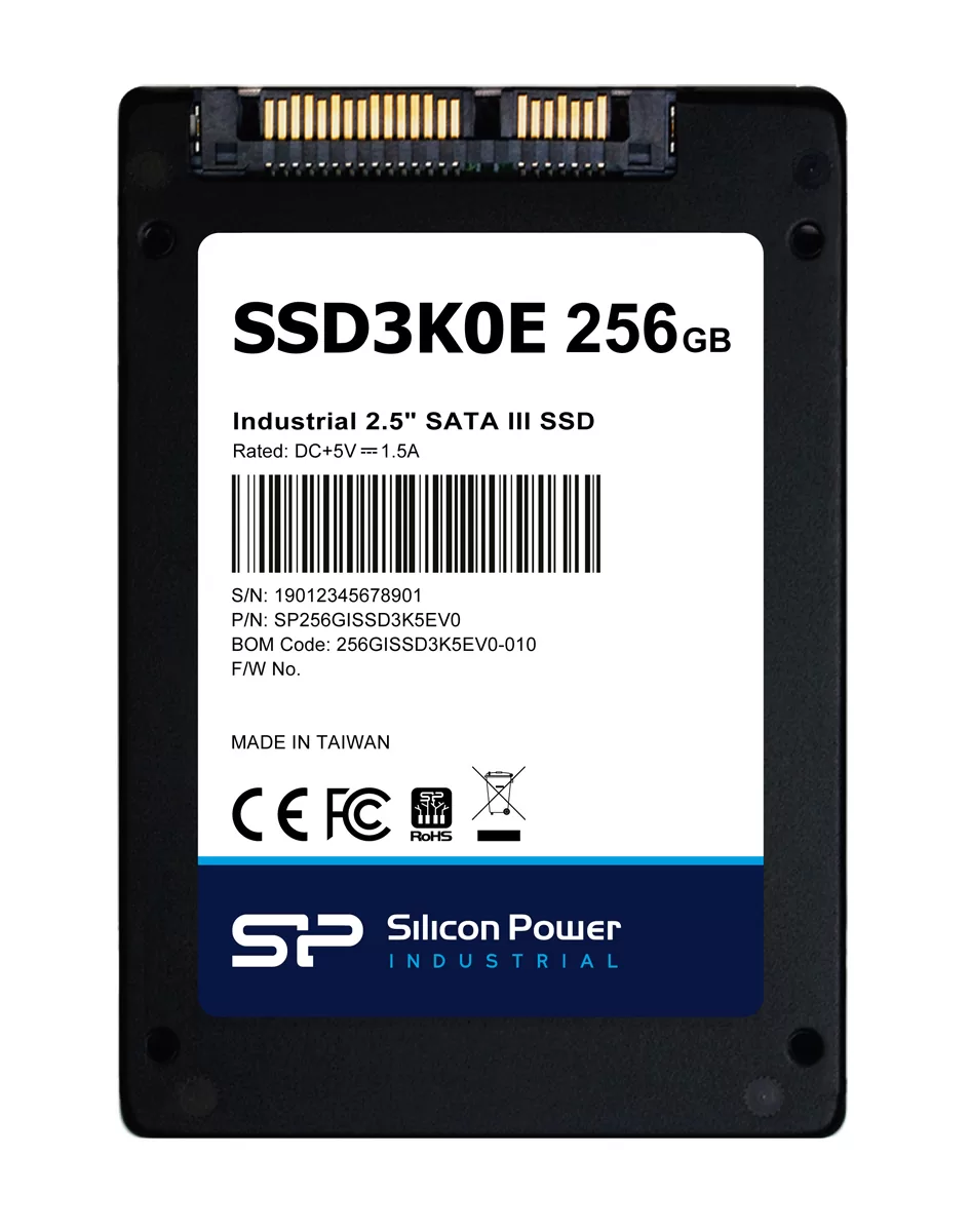 SILICON POWER industrial 2.5" SATA III SSD SSD3K0E, 256GB, 540/520MBps, 3D TLC, -20~75 °C 3 SILICON POWER industrial 2.5" SATA III SSD SSD3K0E, 256GB, 540/520MBps, 3D TLC, -20~75 °C