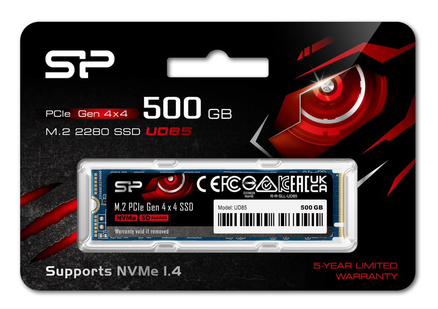 SILICON POWER SSD PCIe Gen4x4 M.2 2280 UD85, 500GB, 3.600-2.400MB/s 5 SILICON POWER SSD PCIe Gen4x4 M.2 2280 UD85, 500GB, 3.600-2.400MB/s - Image 3